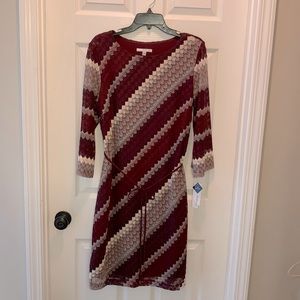 Studio One New York Wine Knit Dress SIZE 16
